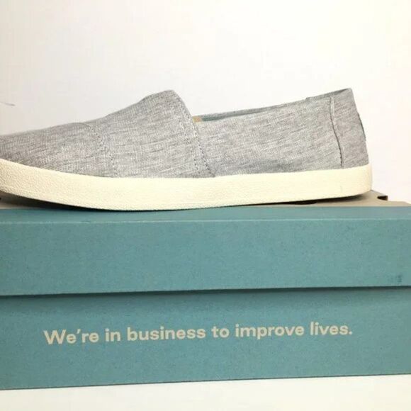 Toms Avalon Drizzle Grey Micro Crosshatch Shoes Size 11 - Picture 6 of 7